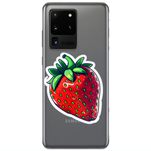 Samsung S20 Ultra strawberry Transparent Silicone TPU Θήκη