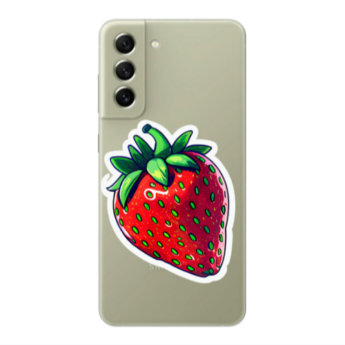 Samsung S21 strawberry Transparent Silicone TPU Θήκη