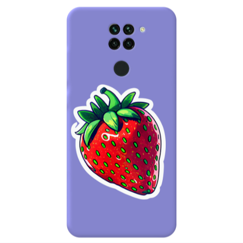 Xiaomi Redmi Note 9 strawberry Purple Colored Silicone TPU Θήκη