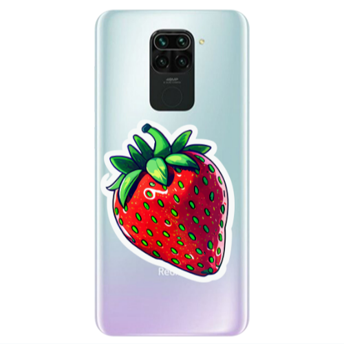 Xiaomi Redmi Note 9 strawberry Transparent Silicone TPU Θήκη