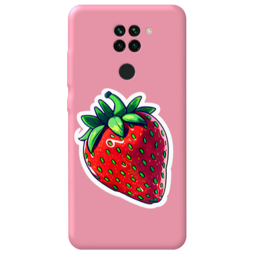 Xiaomi Redmi Note 9 strawberry Pink Colored Silicone TPU Θήκη