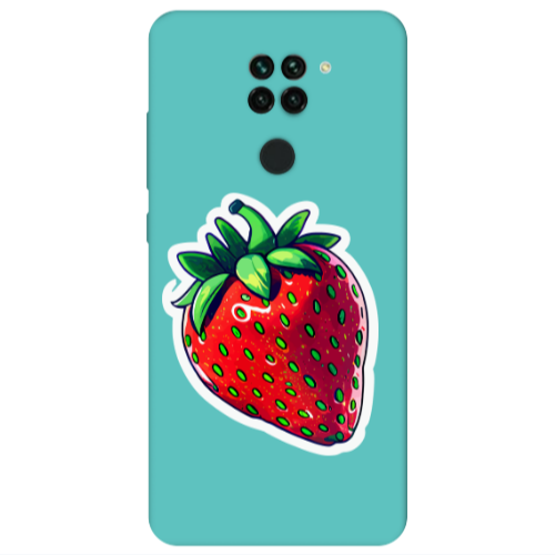 Xiaomi Redmi Note 9 strawberry Turquoise Colored Silicone TPU Θήκη