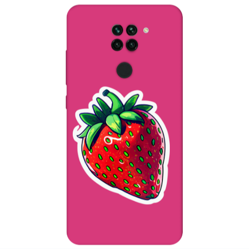Xiaomi Redmi Note 9 strawberry Fuchsia Colored Silicone TPU Θήκη