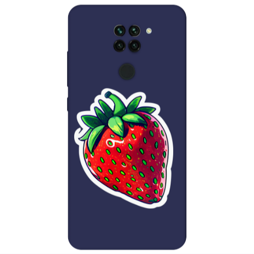 Xiaomi Redmi Note 9 strawberry Dark blue Colored Silicone TPU Θήκη