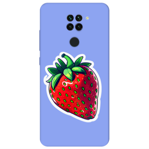 Xiaomi Redmi Note 9 strawberry Light Purple Colored Silicone TPU Θήκη
