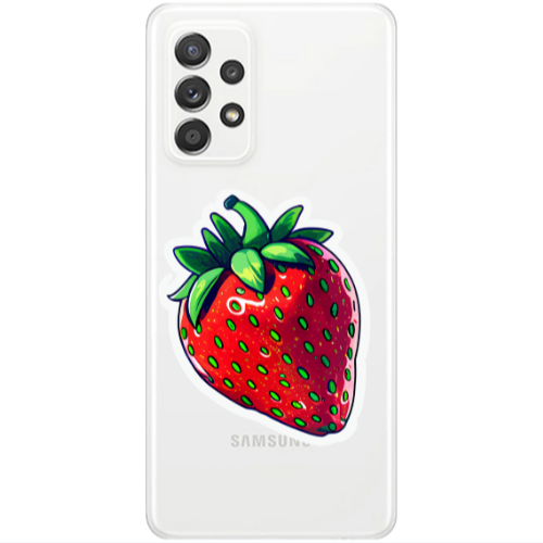 Samsung A33 strawberry Transparent Silicone TPU Θήκη