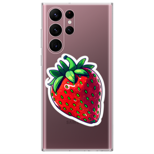 Samsung S22 Ultra strawberry Transparent Silicone TPU Θήκη