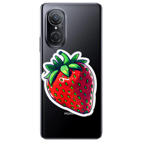 Huawei Nova 9 SE strawberry Transparent Silicone TPU Θήκη