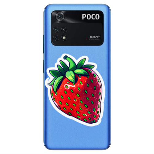 Xiaomi Poco M4 Pro 4G strawberry Transparent Silicone TPU Θήκη