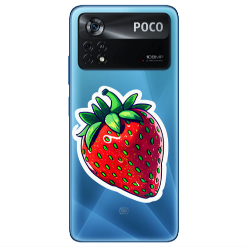 Xiaomi Poco X4 Pro strawberry Transparent Silicone TPU Θήκη