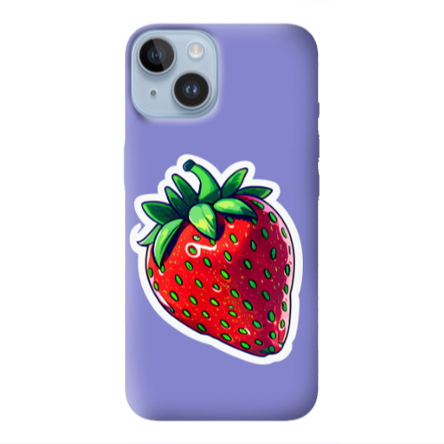 Apple iPhone 14  strawberry Purple Colored Silicone TPU Θήκη