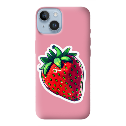 Apple iPhone 14  strawberry Pink Colored Silicone TPU Θήκη