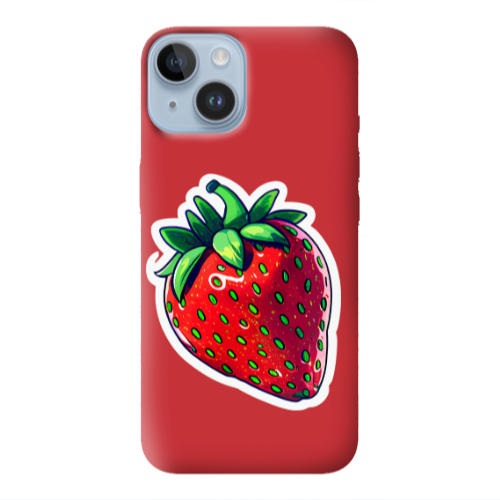 Apple iPhone 14 Plus strawberry Red Colored Silicone TPU Θήκη