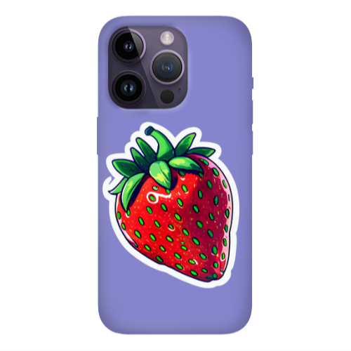Apple iPhone 14 Pro  strawberry Purple Colored Silicone TPU Θήκη