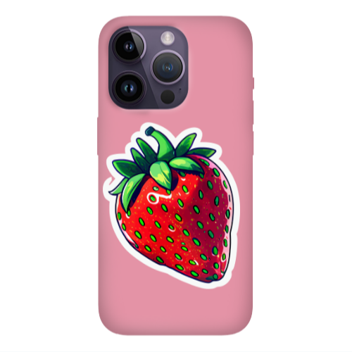 Apple iPhone 14 Pro  strawberry Pink Colored Silicone TPU Θήκη