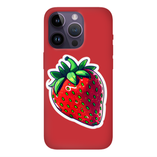 Apple iPhone 14 Pro Max strawberry Red Colored Silicone TPU Θήκη