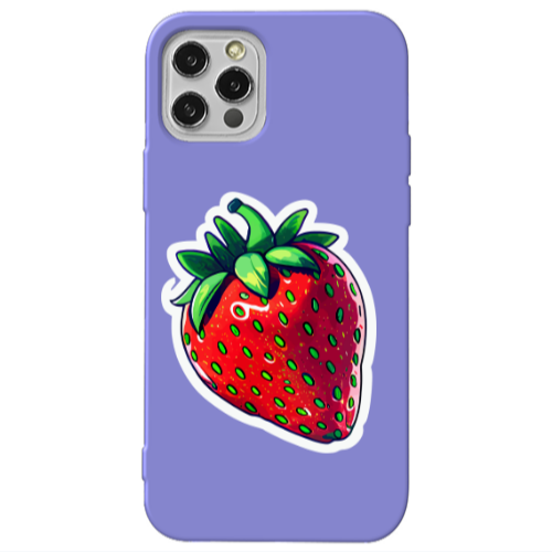 Apple iPhone 12 Pro strawberry Purple Colored Silicone TPU Θήκη