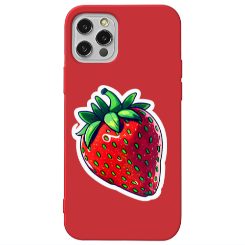 Apple iPhone 12 Pro strawberry Red Colored Silicone TPU Θήκη
