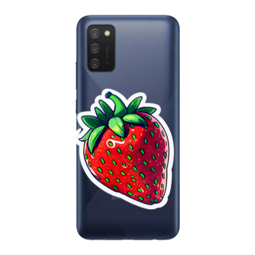 Samsung A03S strawberry Transparent Silicone TPU Θήκη