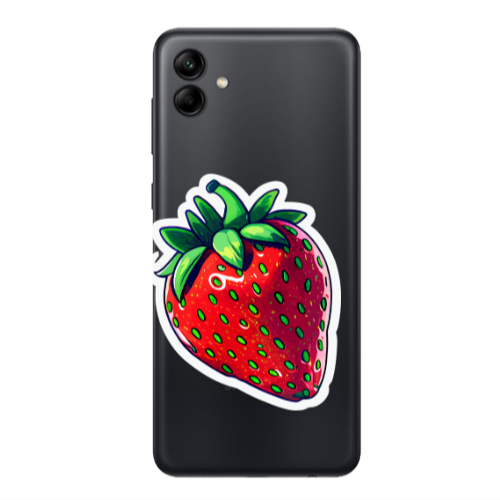 Samsung A04 strawberry Transparent Silicone TPU Θήκη