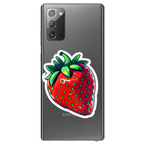 Samsung Note 20 strawberry Transparent Silicone TPU Θήκη