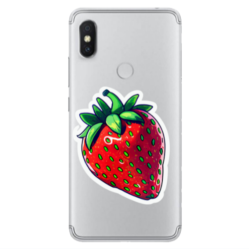 Xiaomi Redmi S2 strawberry Transparent Silicone TPU Θήκη