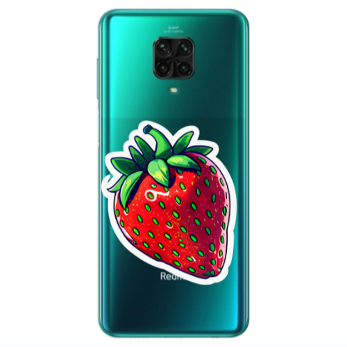 Xiaomi Redmi Note 9S strawberry Transparent Silicone TPU Θήκη