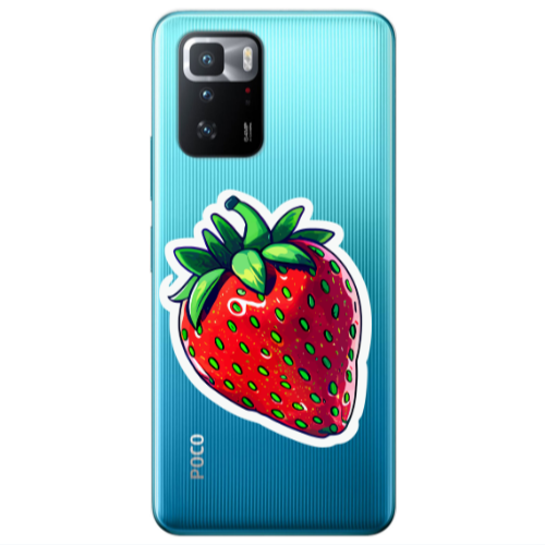 Xiaomi Poco X3 GT strawberry Transparent Silicone TPU Θήκη