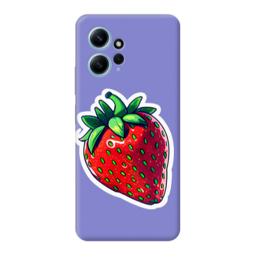 Xiaomi Redmi Note 12 4G strawberry Purple Colored Silicone TPU Θήκη