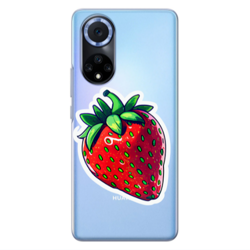 Huawei Nova 9 strawberry Transparent Silicone TPU Θήκη