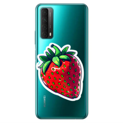 Huawei P Smart 2021 strawberry Transparent Silicone TPU Θήκη