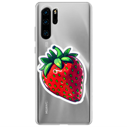 Huawei P30 Pro strawberry Transparent Silicone TPU Θήκη