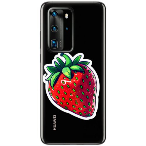 Huawei P40 Pro strawberry Transparent Silicone TPU Θήκη