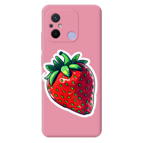 Xiaomi Redmi 12C strawberry Pink Colored Silicone TPU Θήκη