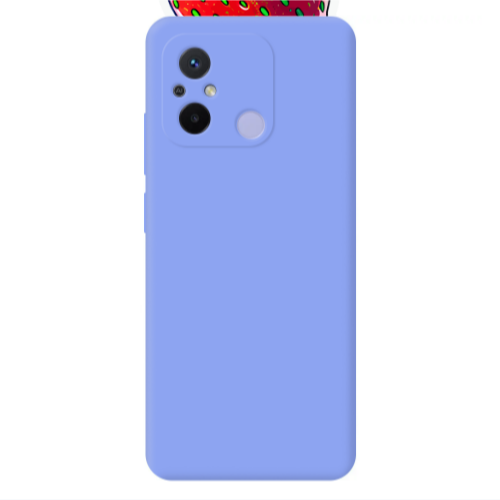 Xiaomi Redmi 12C strawberry Light Purple Colored Silicone TPU Θήκη