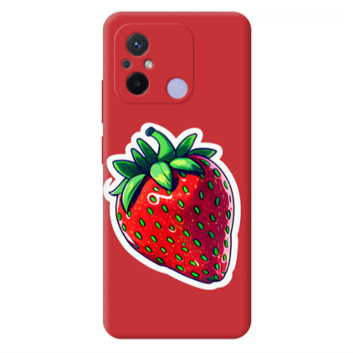 Xiaomi Redmi 12C strawberry Red Colored Silicone TPU Θήκη