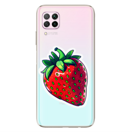 Huawei P40 Lite strawberry Transparent Silicone TPU Θήκη