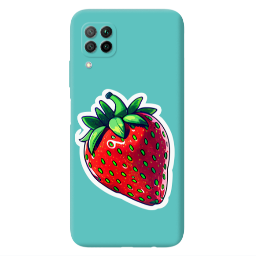 Huawei P40 Lite strawberry Turquoise Colored Silicone TPU Θήκη