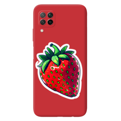 Huawei P40 Lite strawberry Red Colored Silicone TPU Θήκη