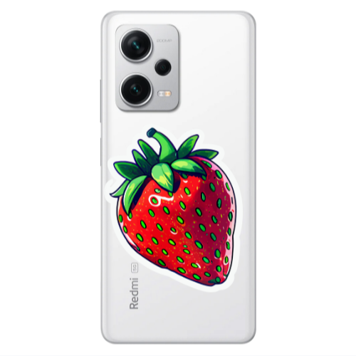 Xiaomi Redmi Note 12 5G strawberry Transparent Silicone TPU Θήκη