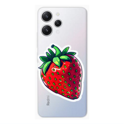 Xiaomi Redmi 12 strawberry Transparent Silicone TPU Θήκη