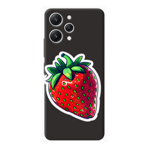 Xiaomi Redmi 12 strawberry Black Colored Silicone TPU Θήκη