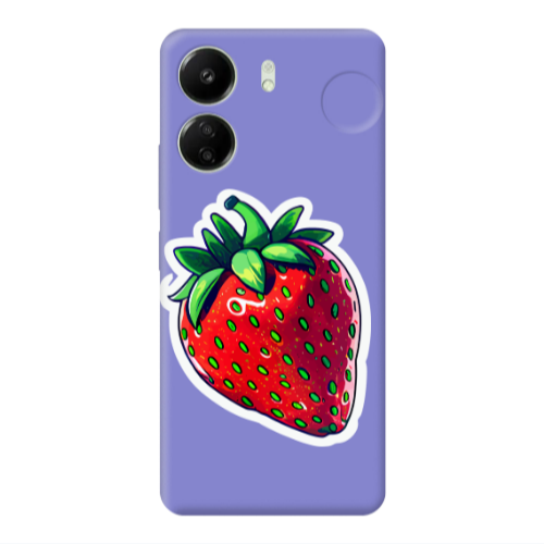 Xiaomi Redmi 13C strawberry Purple Colored Silicone TPU Θήκη
