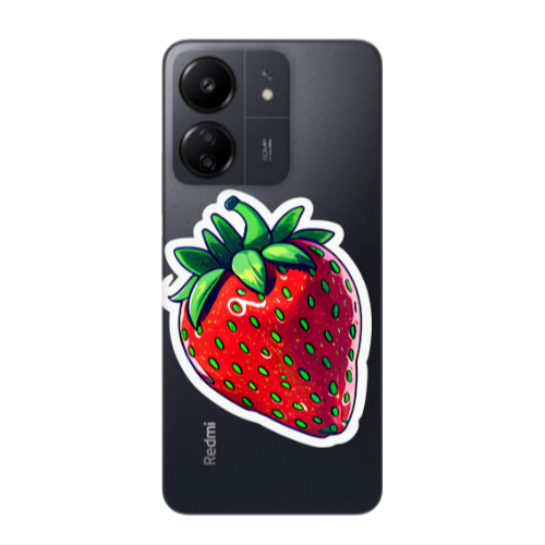 Xiaomi Redmi 13C strawberry Transparent Silicone TPU Θήκη