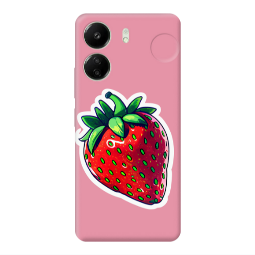 Xiaomi Redmi 13C strawberry Pink Colored Silicone TPU Θήκη