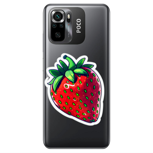 Xiaomi Poco M5 s strawberry Transparent Silicone TPU Θήκη