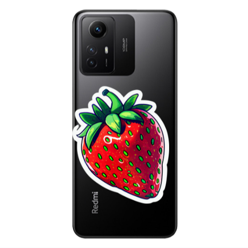 Xiaomi Redmi Note 12s strawberry Transparent Silicone TPU Θήκη