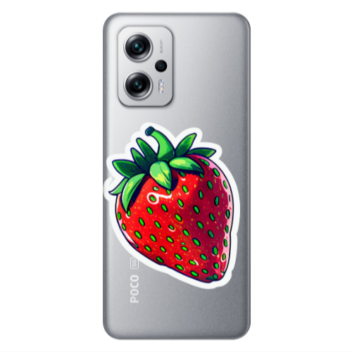 Xiaomi Poco X4 GT strawberry Transparent Silicone TPU Θήκη