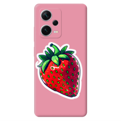 Xiaomi Poco X5 strawberry Pink Colored Silicone TPU Θήκη