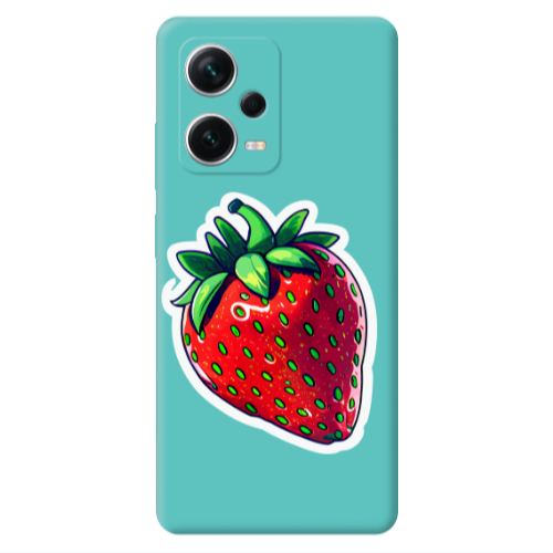 Xiaomi Poco X5 strawberry Turquoise Colored Silicone TPU Θήκη